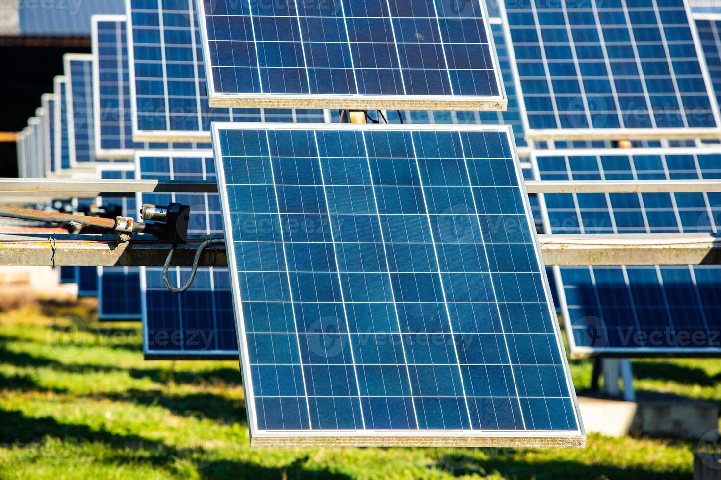 Solar panels, photovoltaic, alternative electricity source, concept of sustainable resources. Solar power station. photo