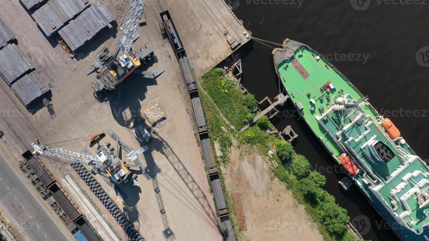 Cargo terminal aerial view photo