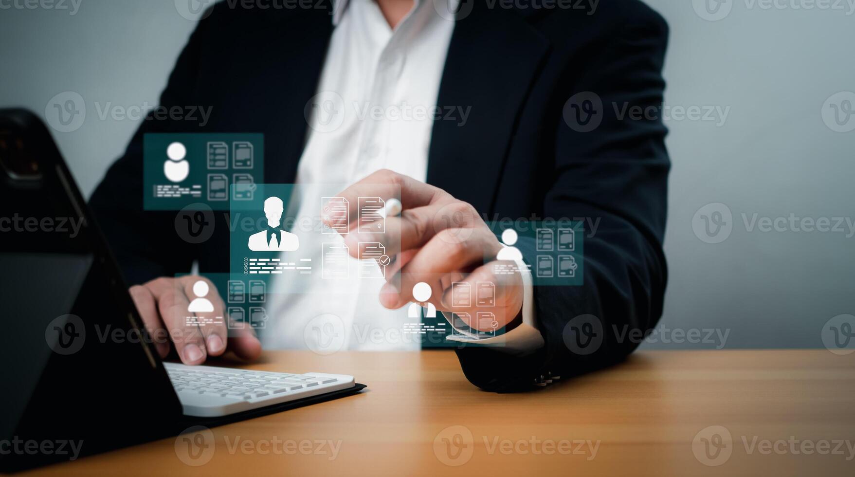 Management recruitment employment headhunting concept, Human resources, Human resource management concept, Recruitment management business concept, Relationship management with global structure. photo
