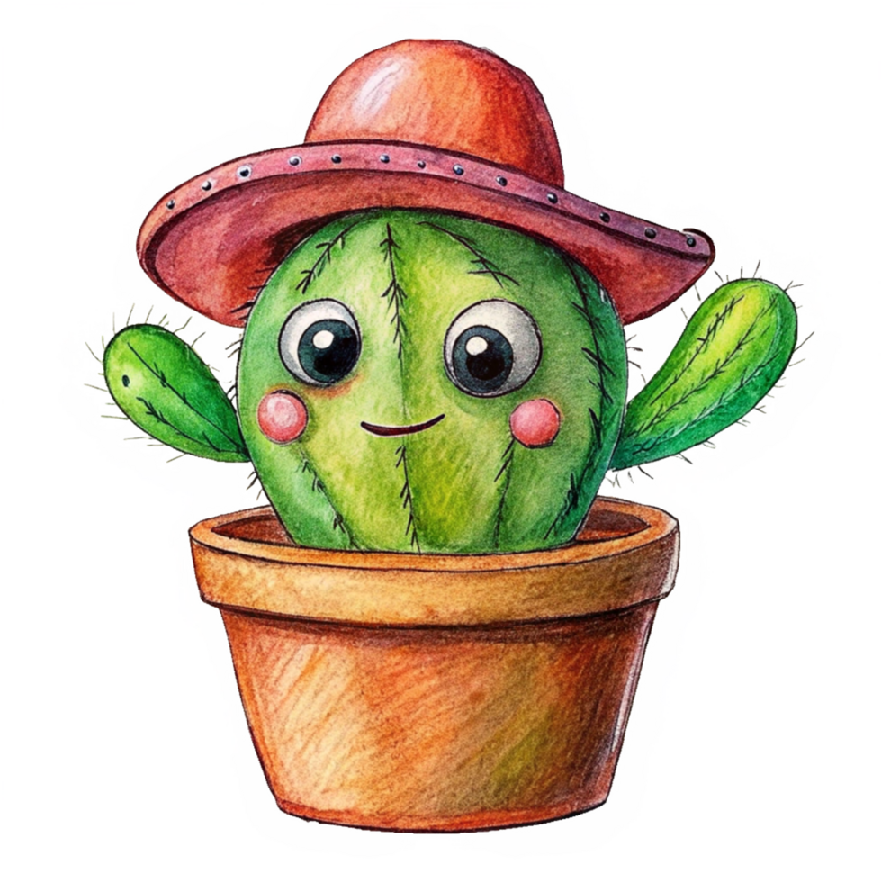 Cactus in Pot Ready for Western Adventure png