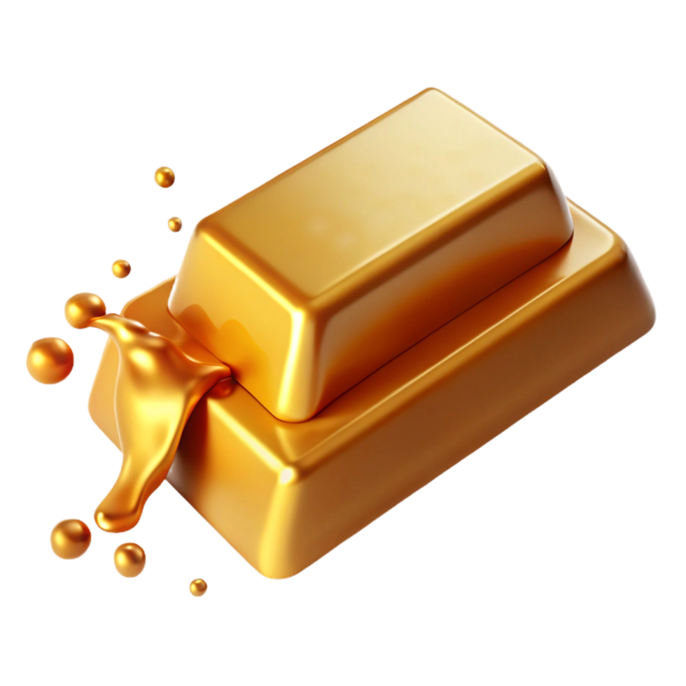 Radiant Gold Splash from a Melting Bar png
