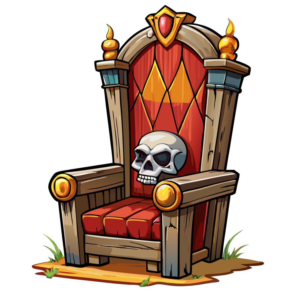 Skull Head Rustic Throne Chair for Dark Themes png