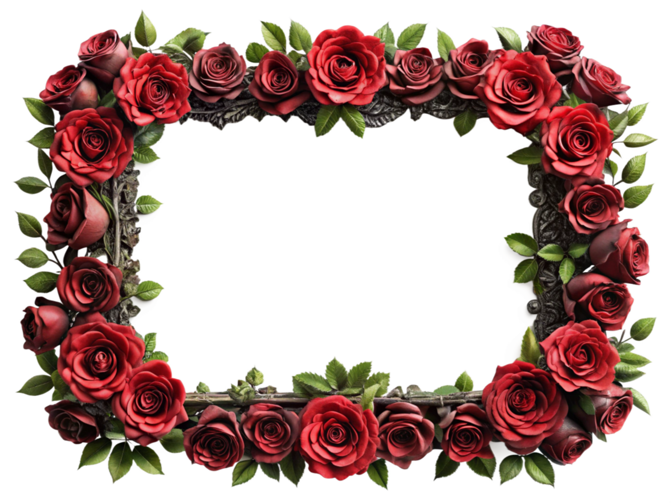 Luxurious Rose-Accented Black Frame png