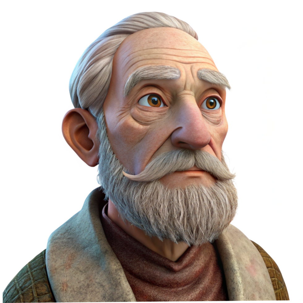 Wise Elder with White Beard and Dignified Look png