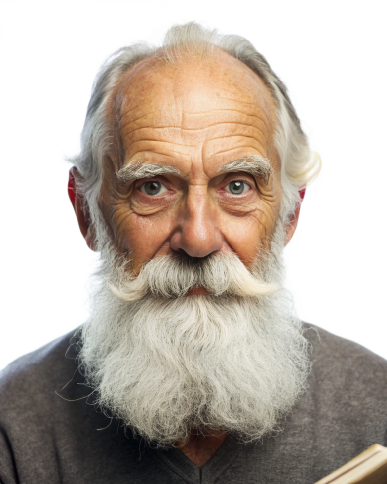Distinguished Elderly Gentleman with White Hair Close-Up png