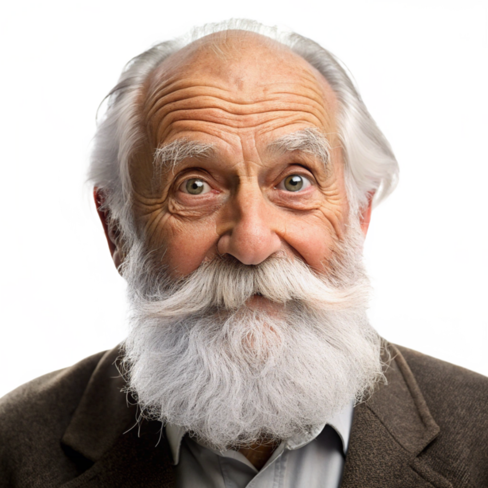 White-Haired Elderly Gentleman with Tranquil Look png