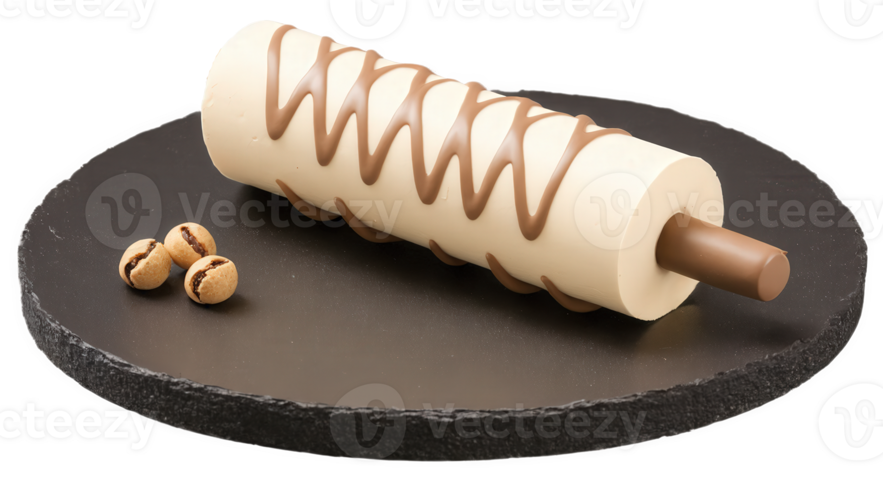 Mocha mousse ice cream rolls with layers of creamy mocha mousse and thin ribbons of chocolate, rolled into a soft, png