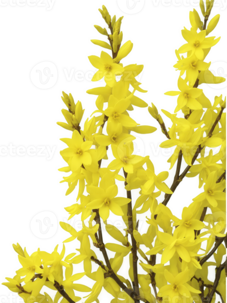 Forsythia , Forsythia spp. A deciduous shrub that blooms with bright yellow flowers in early spring, often before the leaves emerge. png