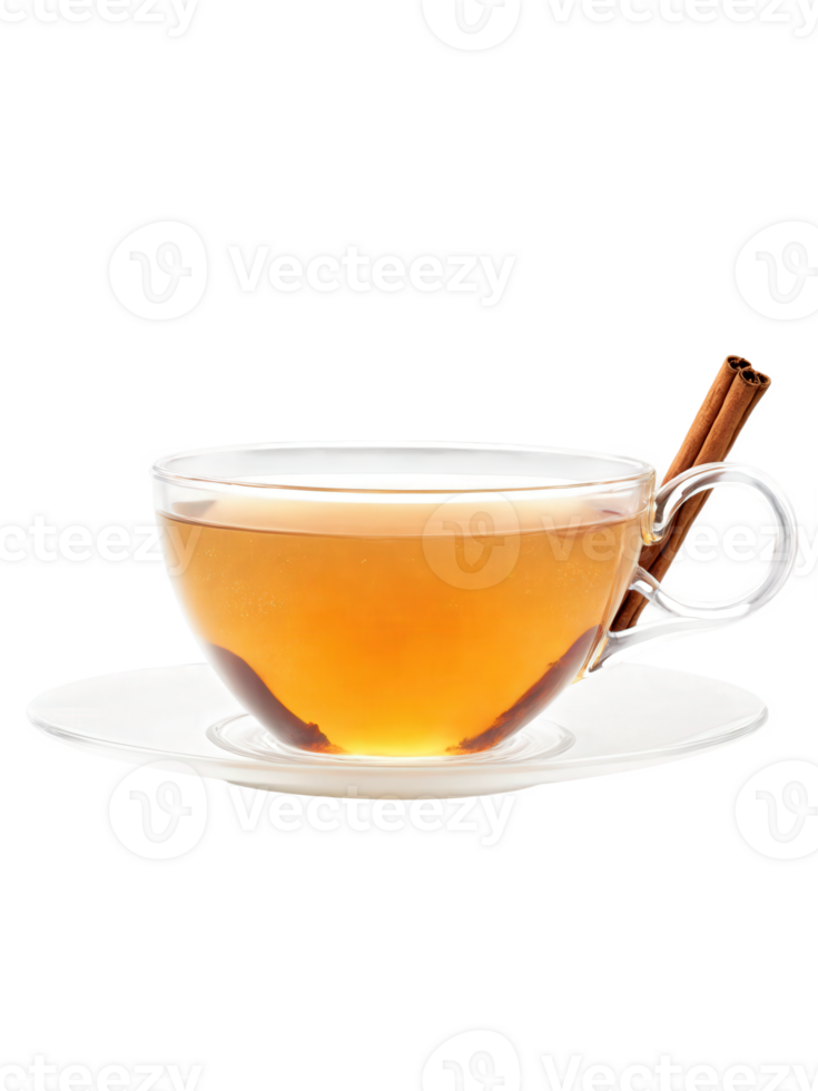 Spiced Apple Tea with cinnamon, cloves, and apple, rich amber and red tones, isolated on transparent png