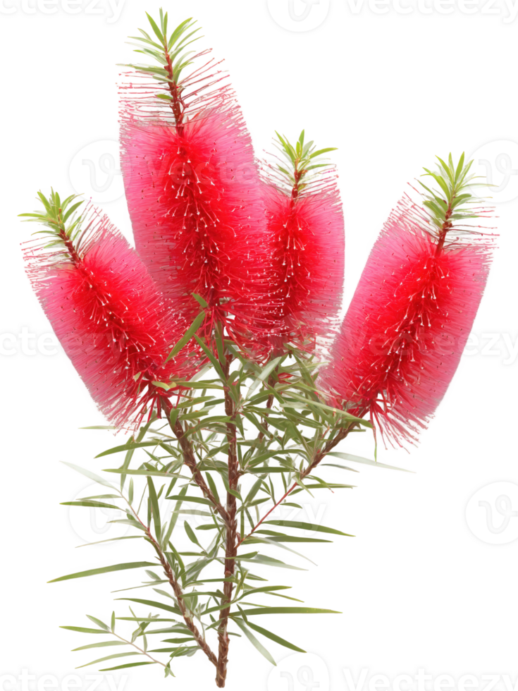 Australian Bottlebrush , Callistemon citrinus Known for its vibrant, brush-like flowers that resemble a bottlebrush, the Australian Bottlebrush is a striking png