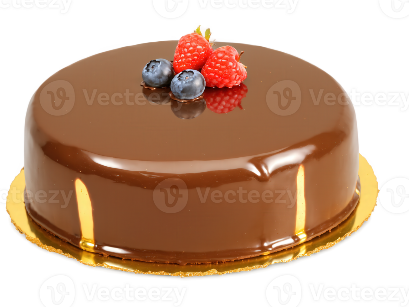 Dessert with Thin Glaze A chocolate mousse cake covered in a thin, smooth mirror glaze that reflects light. The cake png