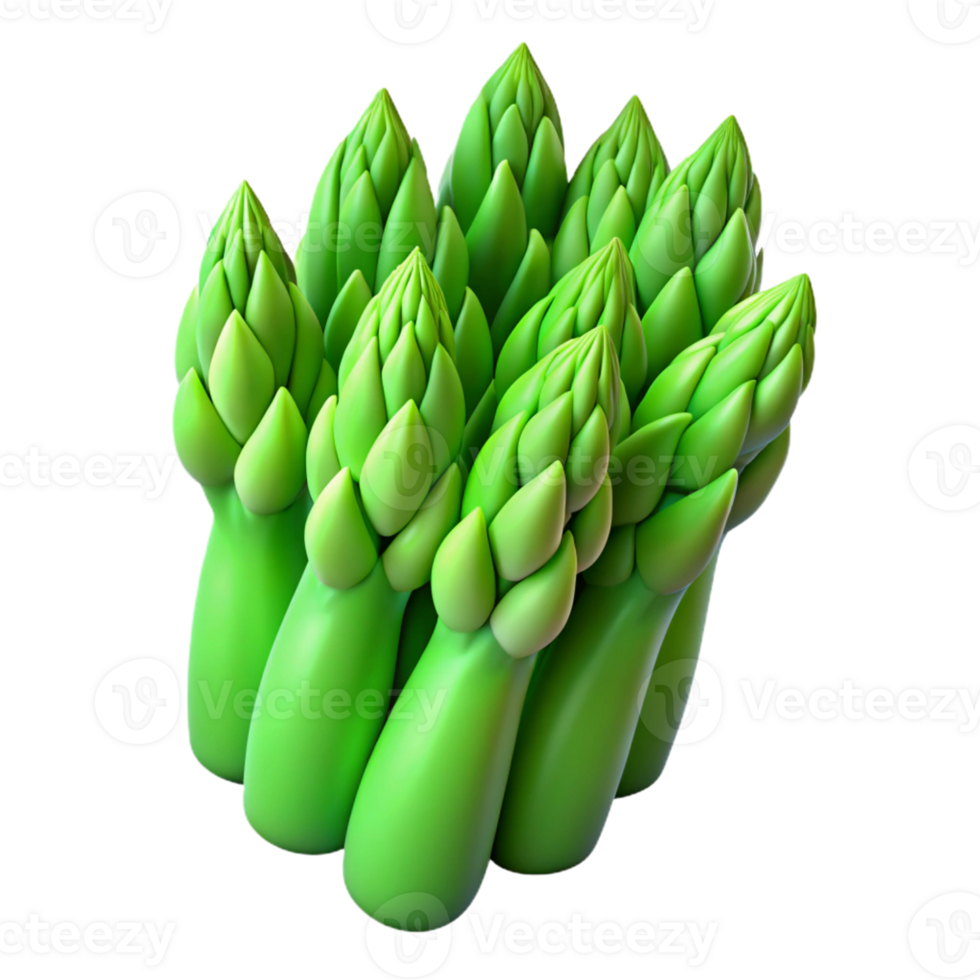 3D Render of Green Asparagus png