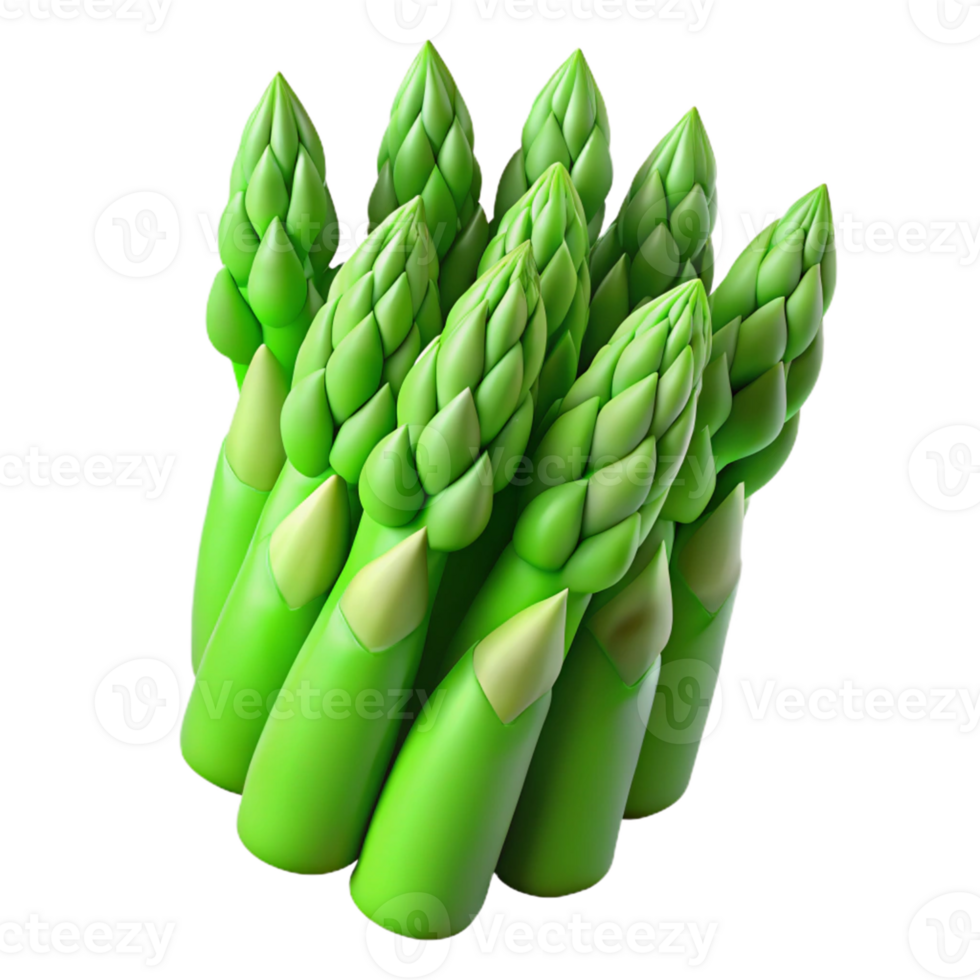 Vibrant Green Asparagus 3D Illustration png