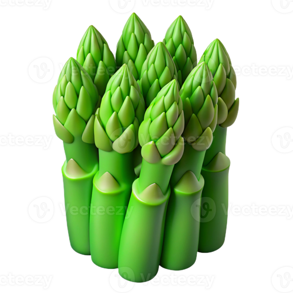 Vibrant 3D Render of Asparagus png
