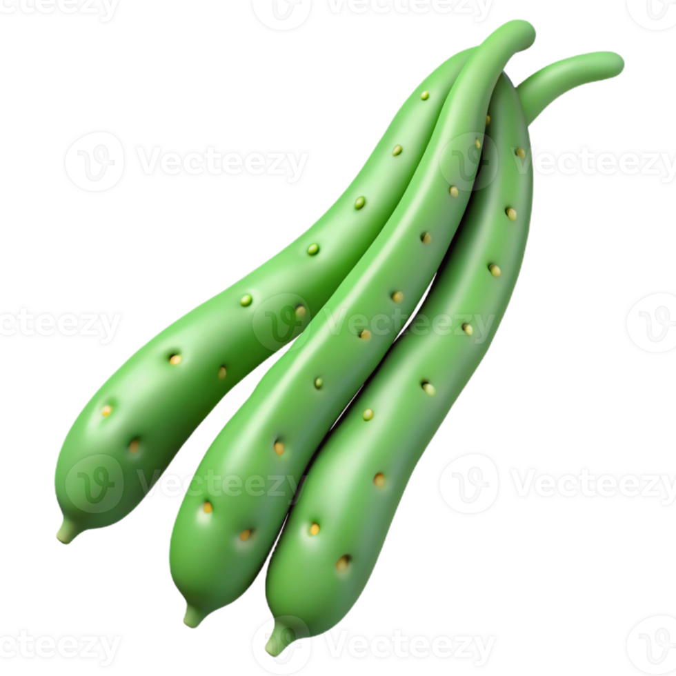 3D Render Green Vegetable Illustration png