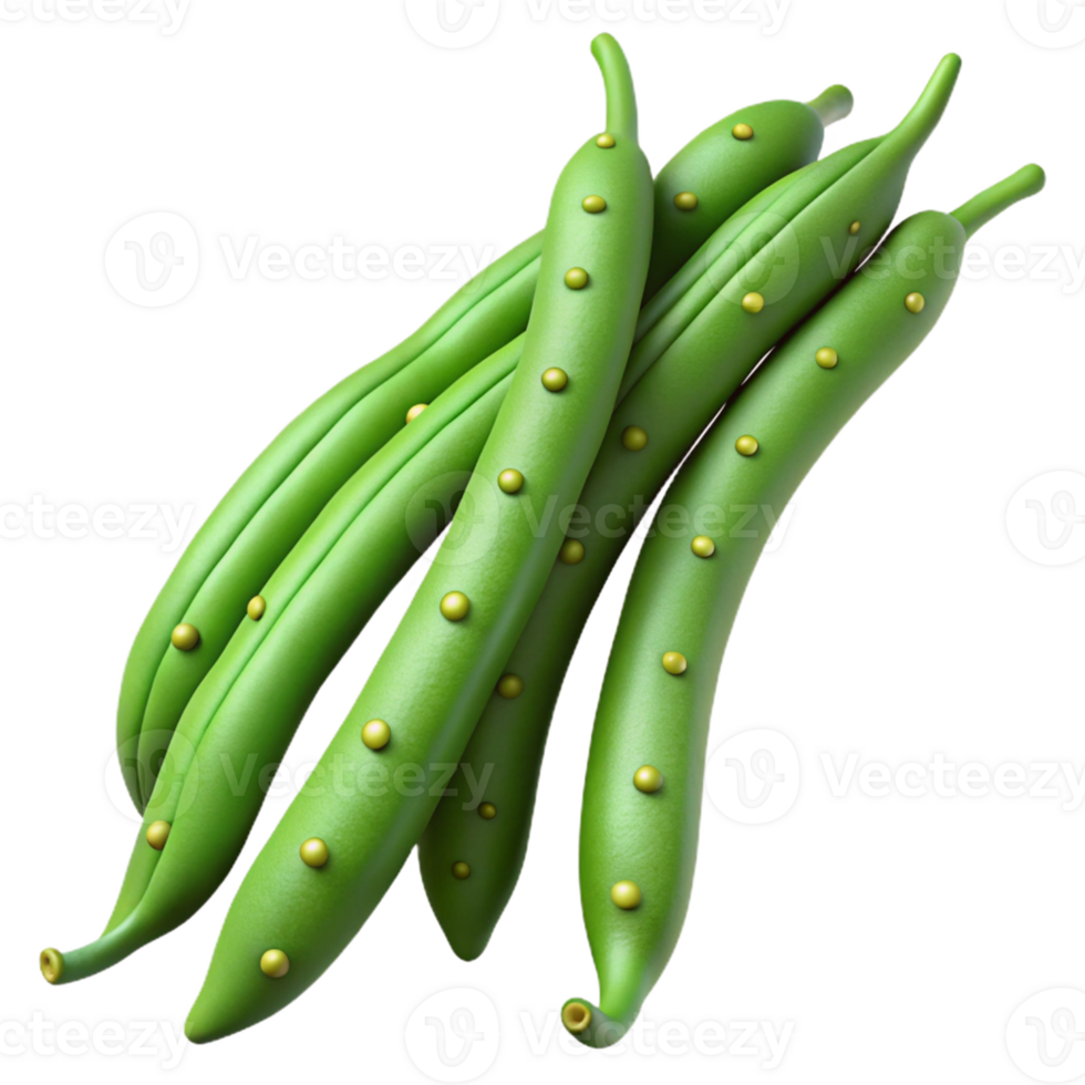 3D Render Green Beans Illustration png
