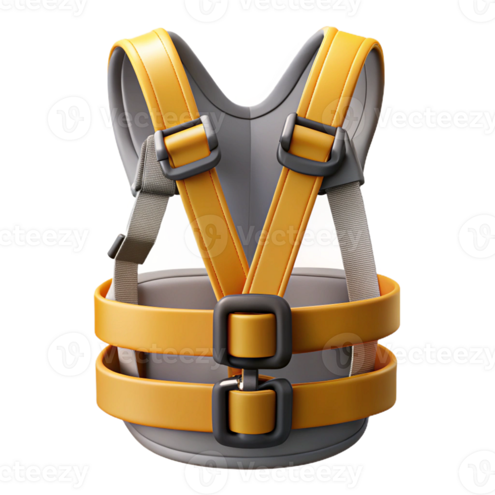 3D Render Yellow Safety Harness Illustration png