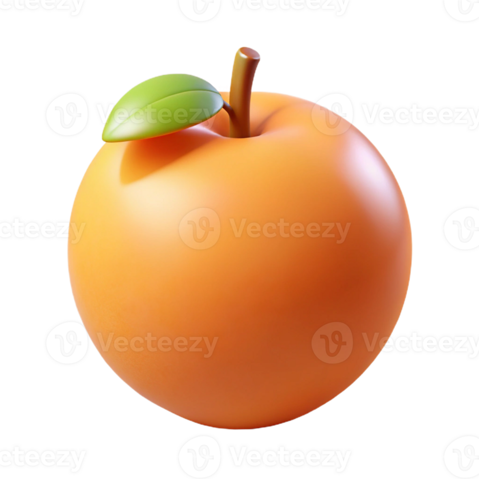 3D Render Orange Fruit Illustration png