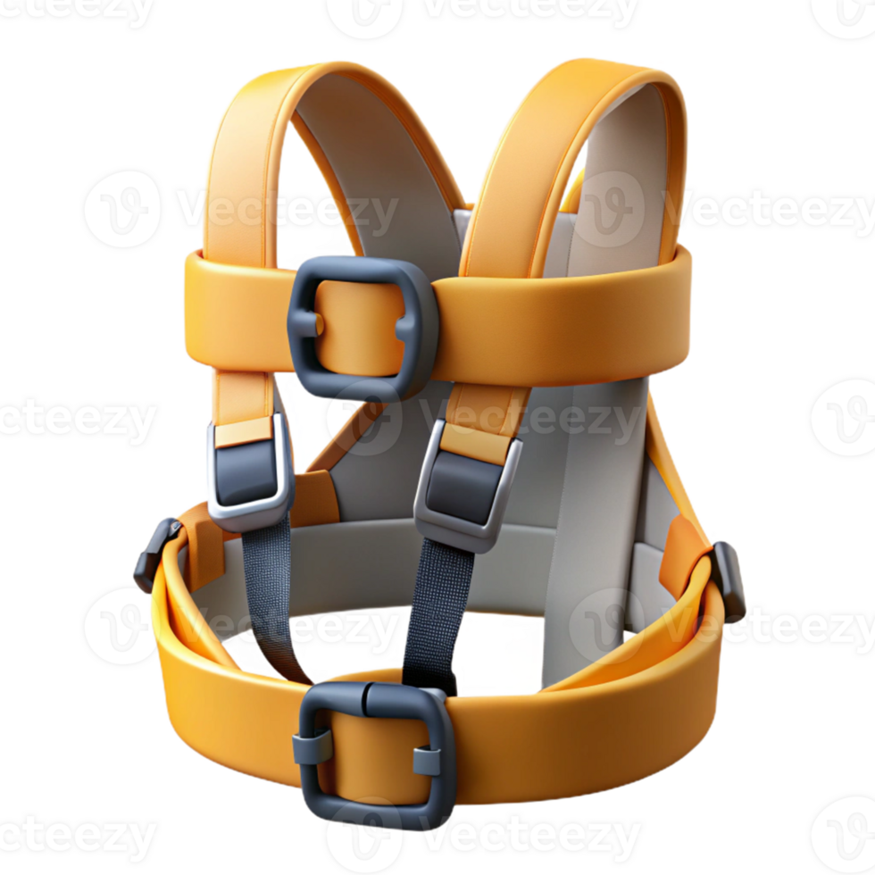 3D Render Yellow Safety Harness Illustration png