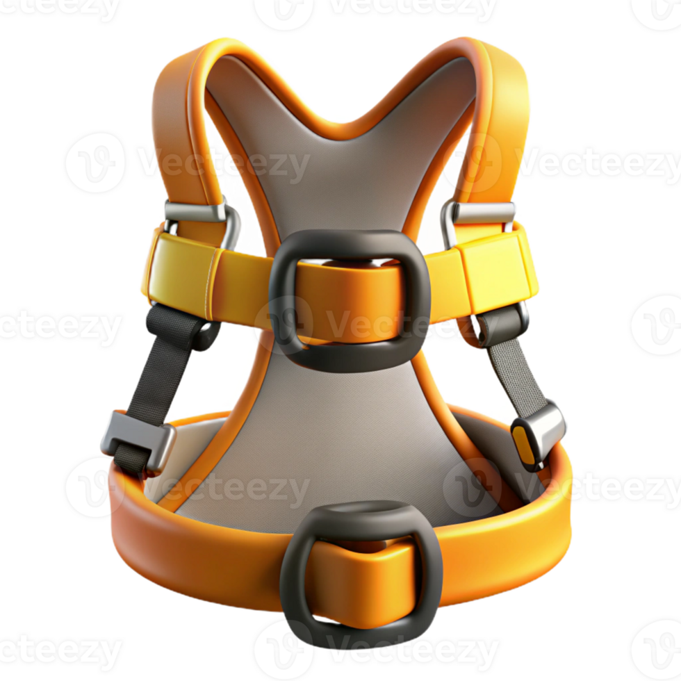 3D Illustration Orange Safety Harness png