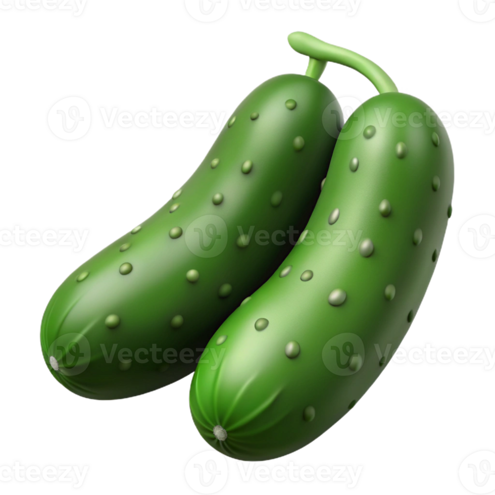 3D Render Two Green Cucumbers png