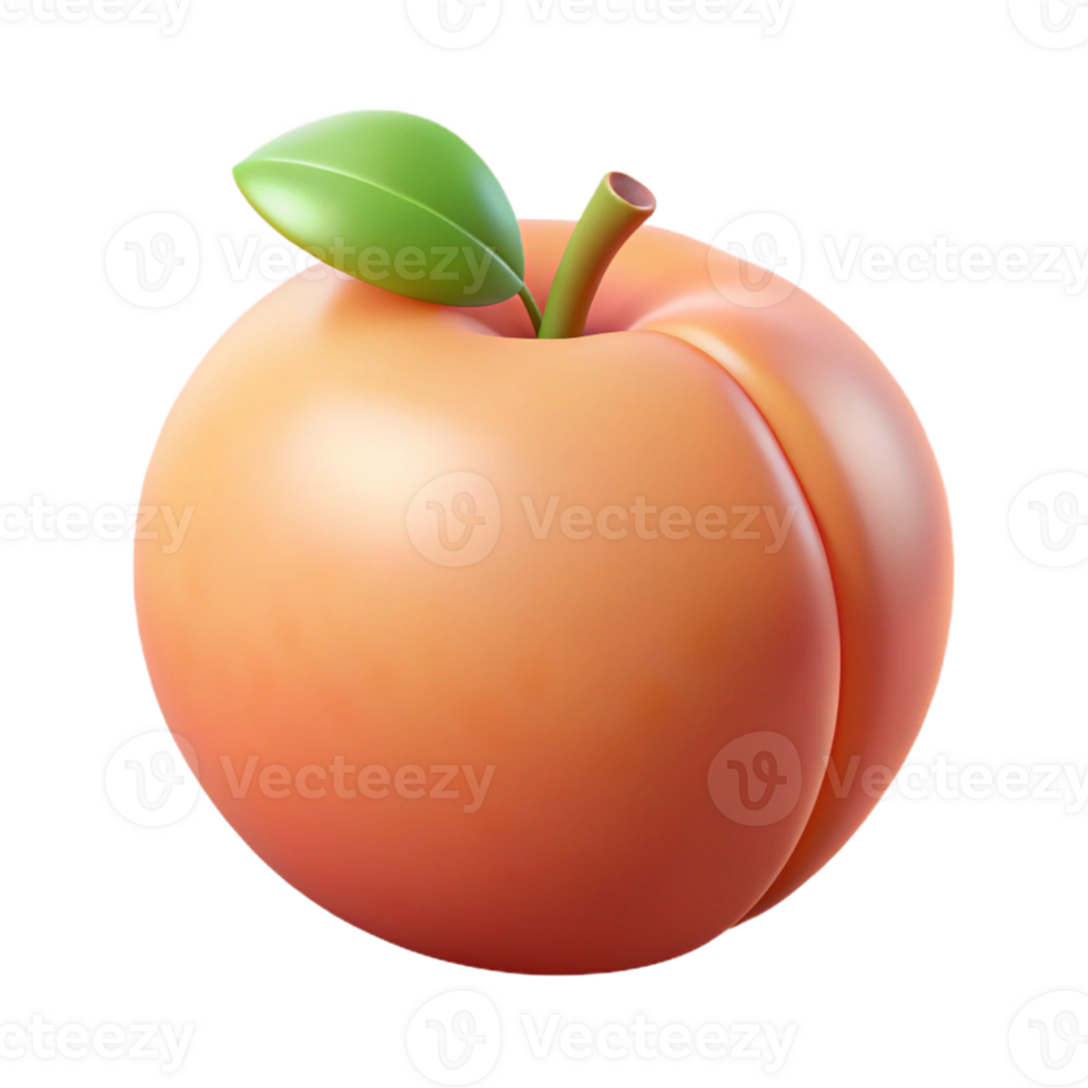 3D Realistic Peach Illustration png