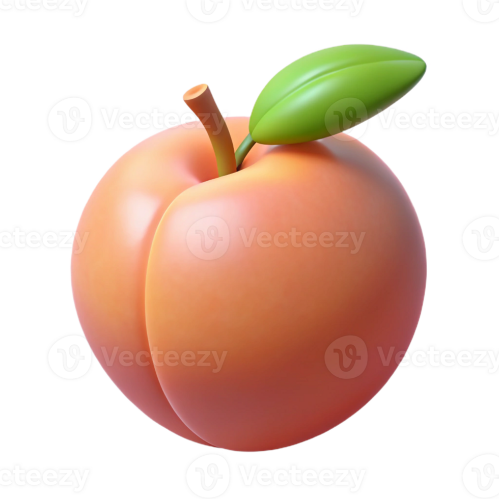 3D Render Peach Fruit Illustration png
