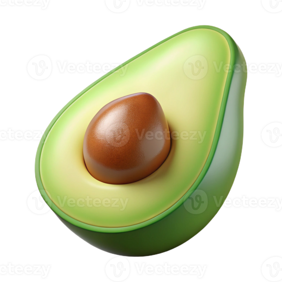 3D Render of Avocado Half png