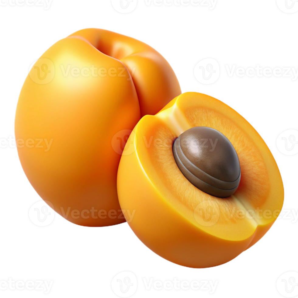 3D Render of Apricots, Juicy Fruit Illustration png