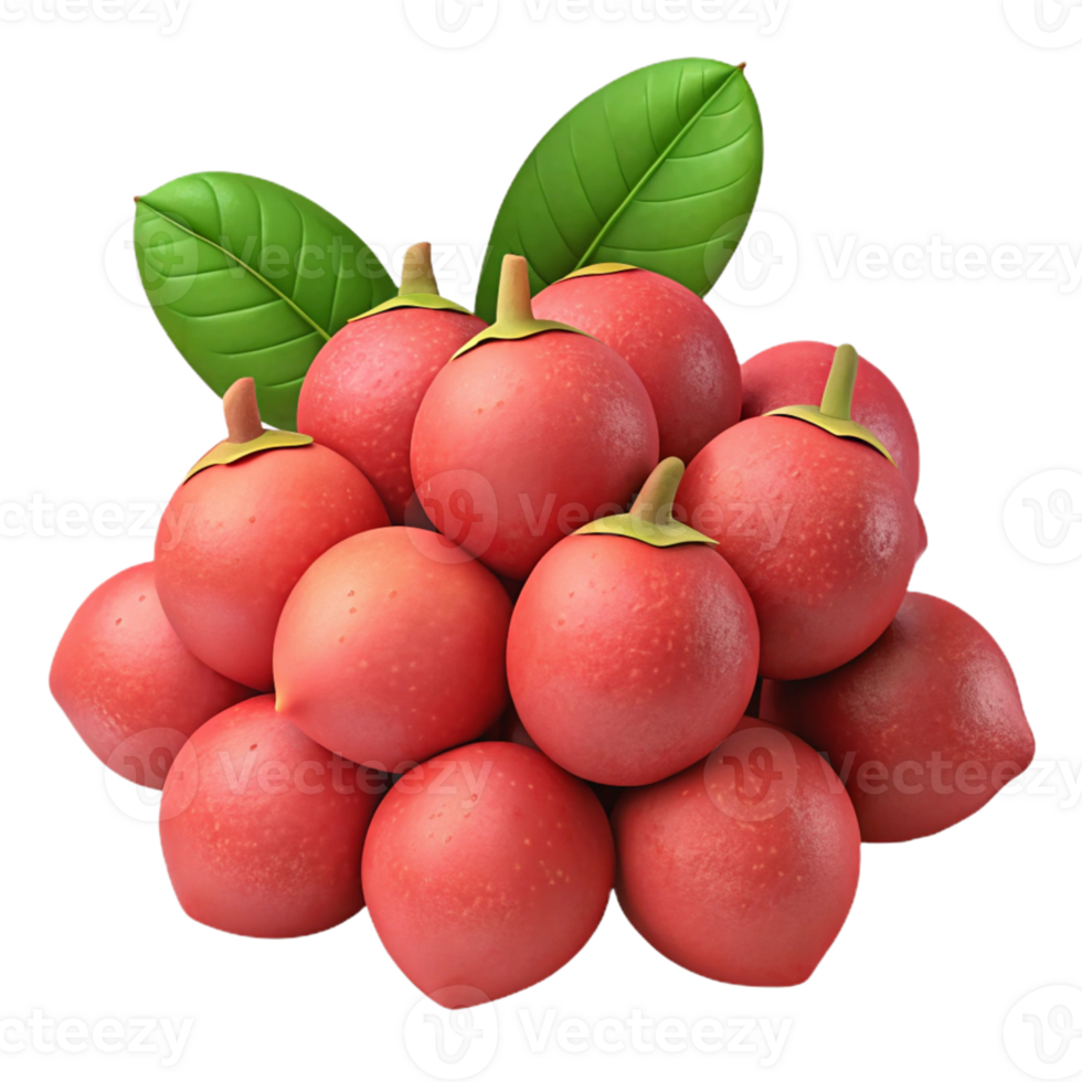 3D Render of Red Fruits Cluster png