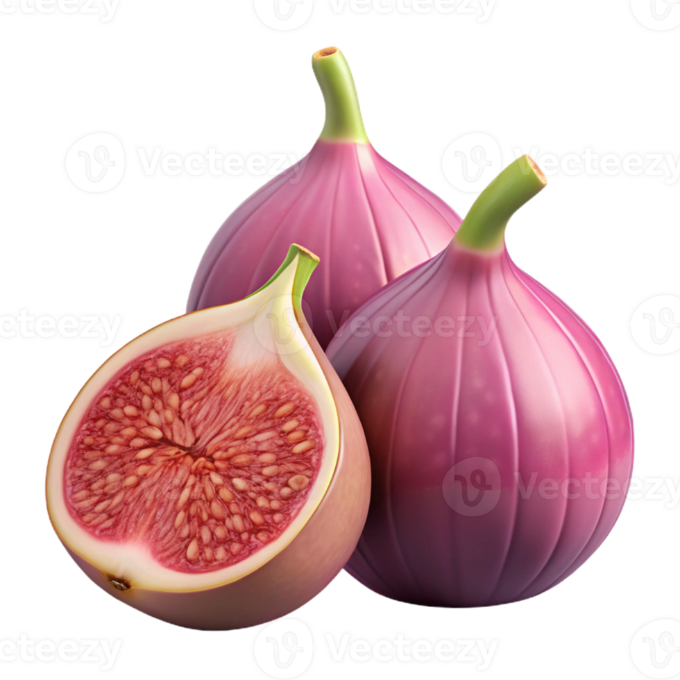 3D Render of Figs, Purple Figs, Half Fig, Fruit png