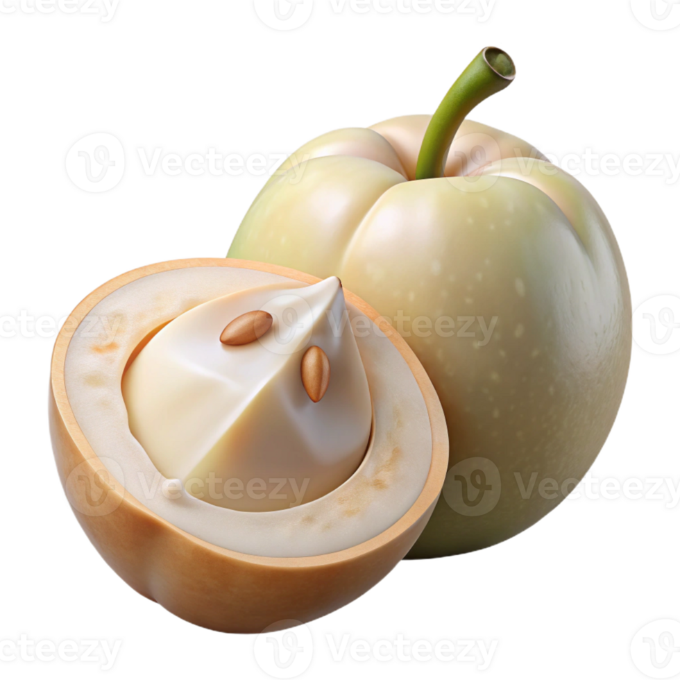 3D Render Creamy White Nut Illustration png