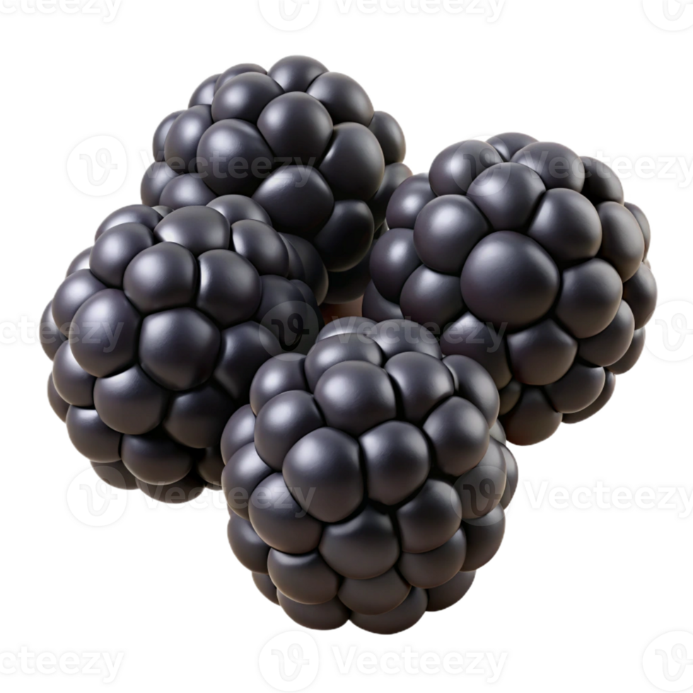 3D Render of Blackberries Closeup png