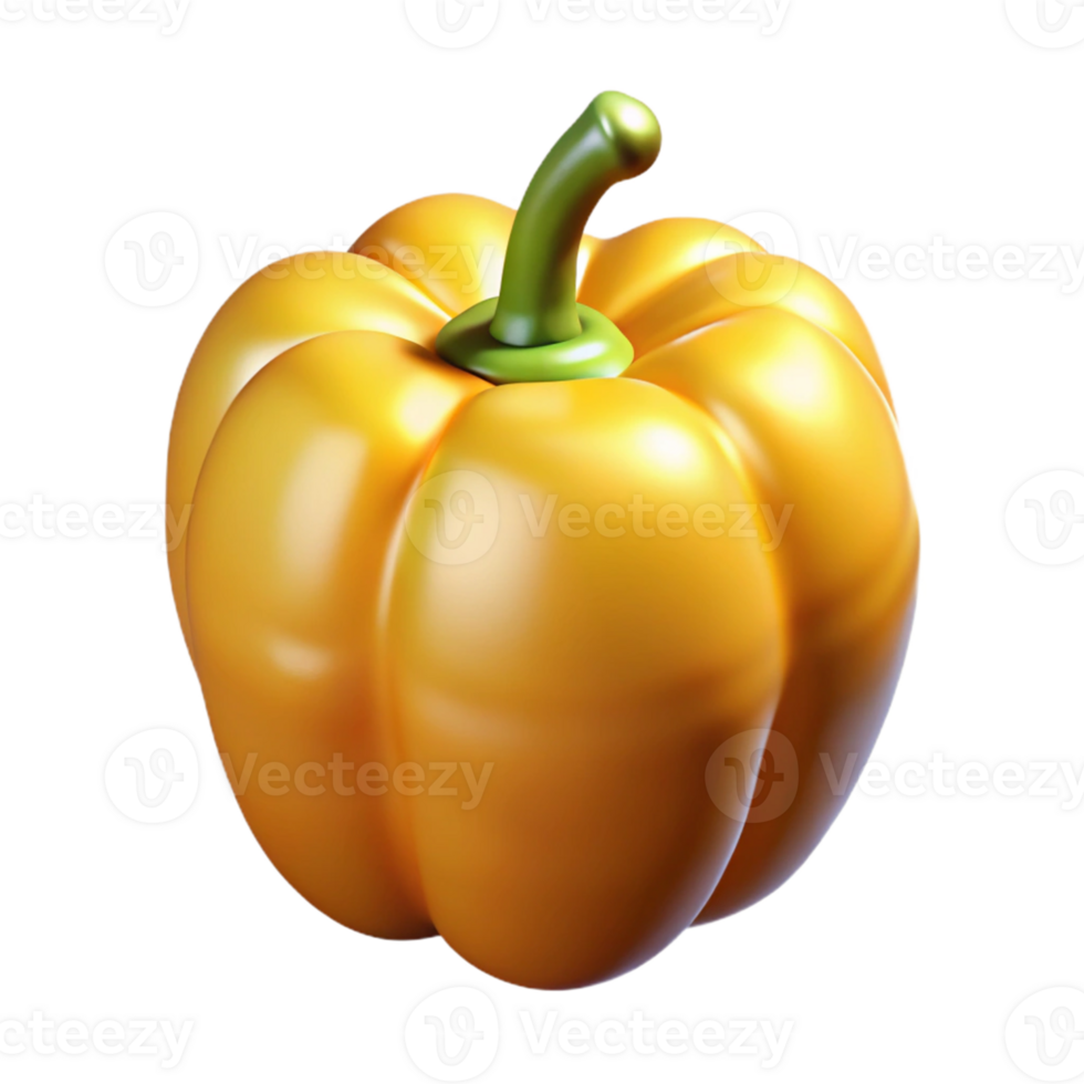3D Render Yellow Bell Pepper png