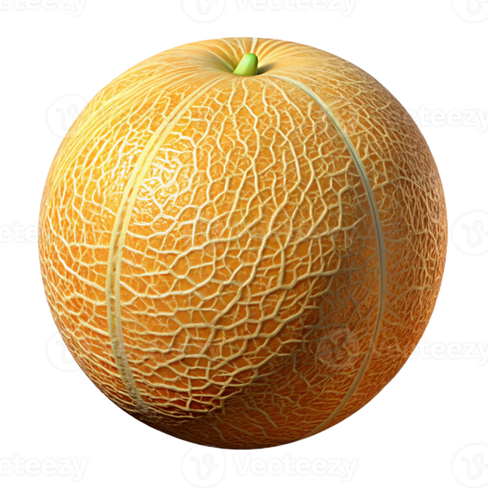 Cantaloupe Melon 3D Render png