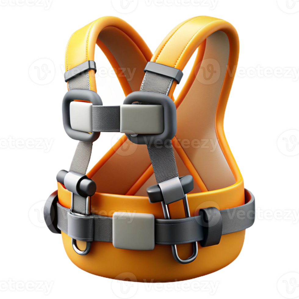 3D Render Orange Safety Harness Illustration png