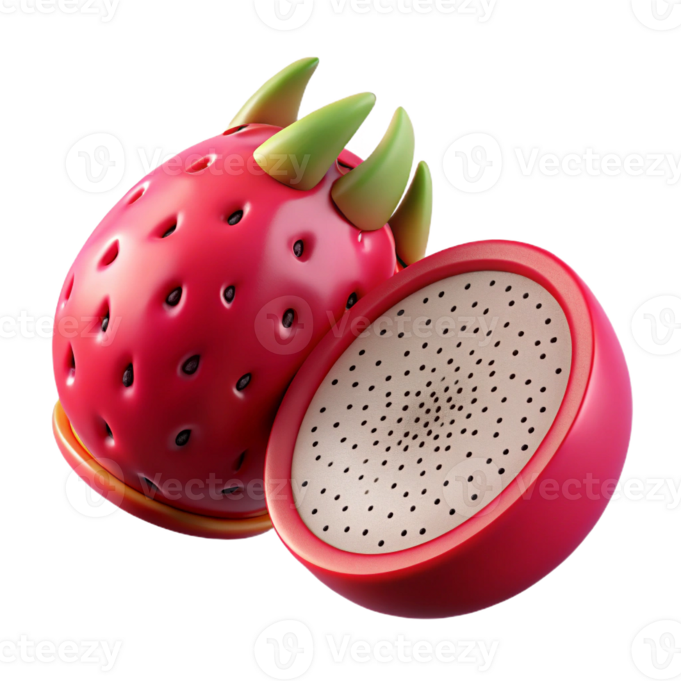 3D Dragon Fruit Illustration png