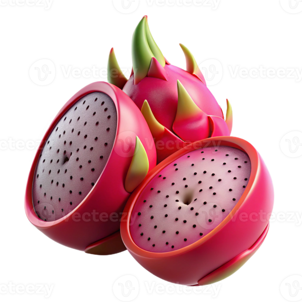 3D Dragon Fruit Illustration png