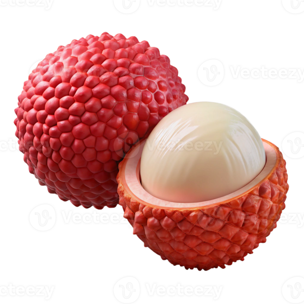 3D Render of Lychee Fruit png