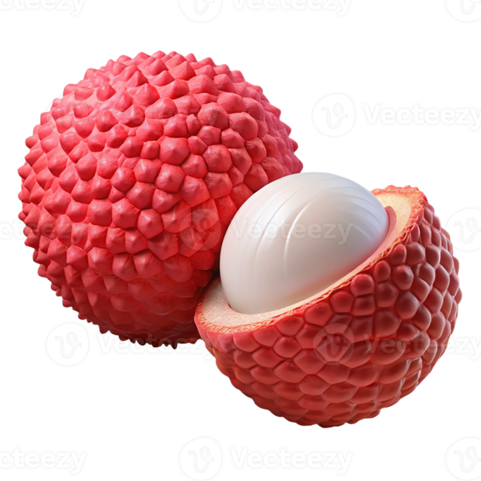 3D Lychee Fruit Illustration png