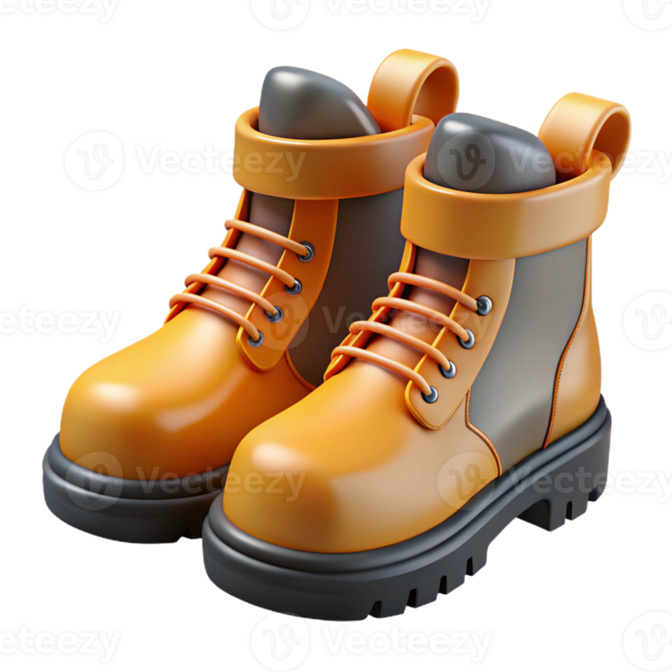 3D Illustration Orange Boots png
