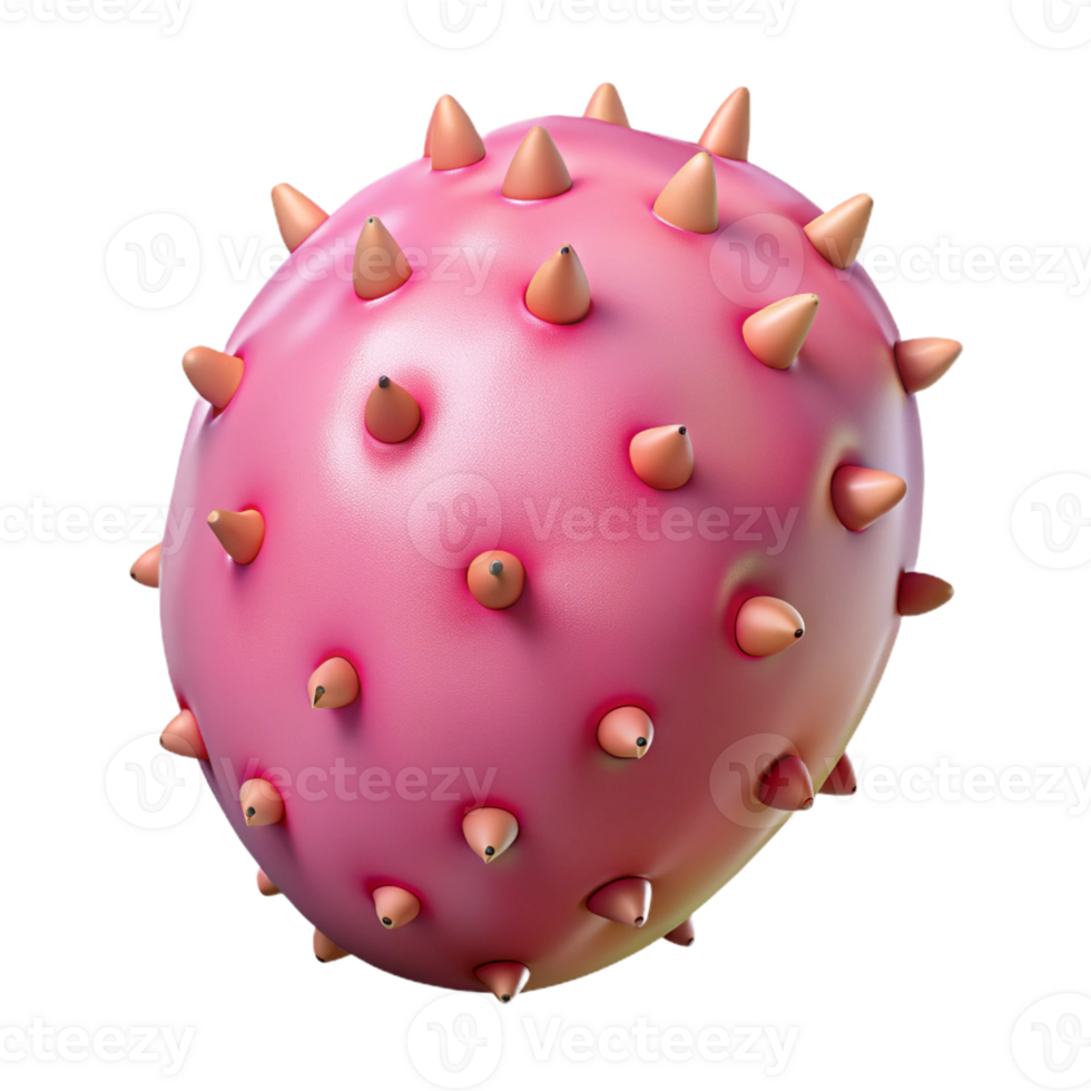 Pink Spiky 3D Render png