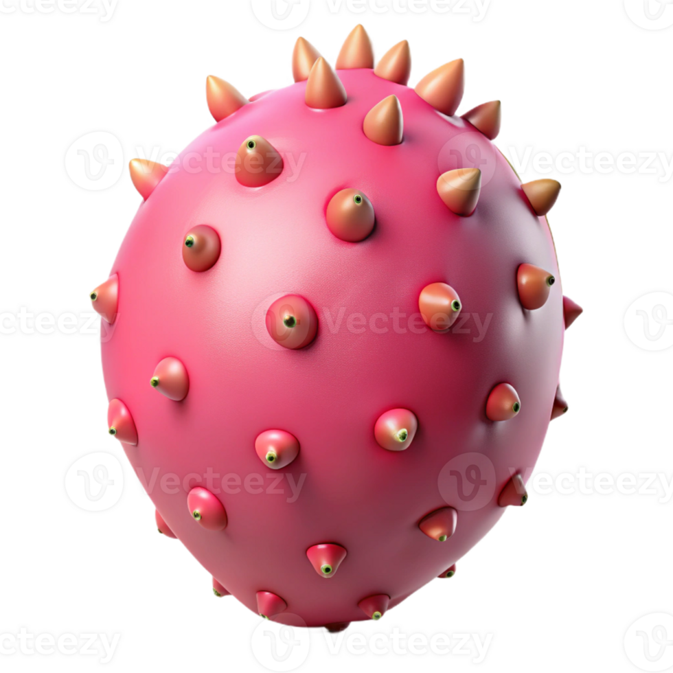 Pink Spiky 3D Orb Illustration png