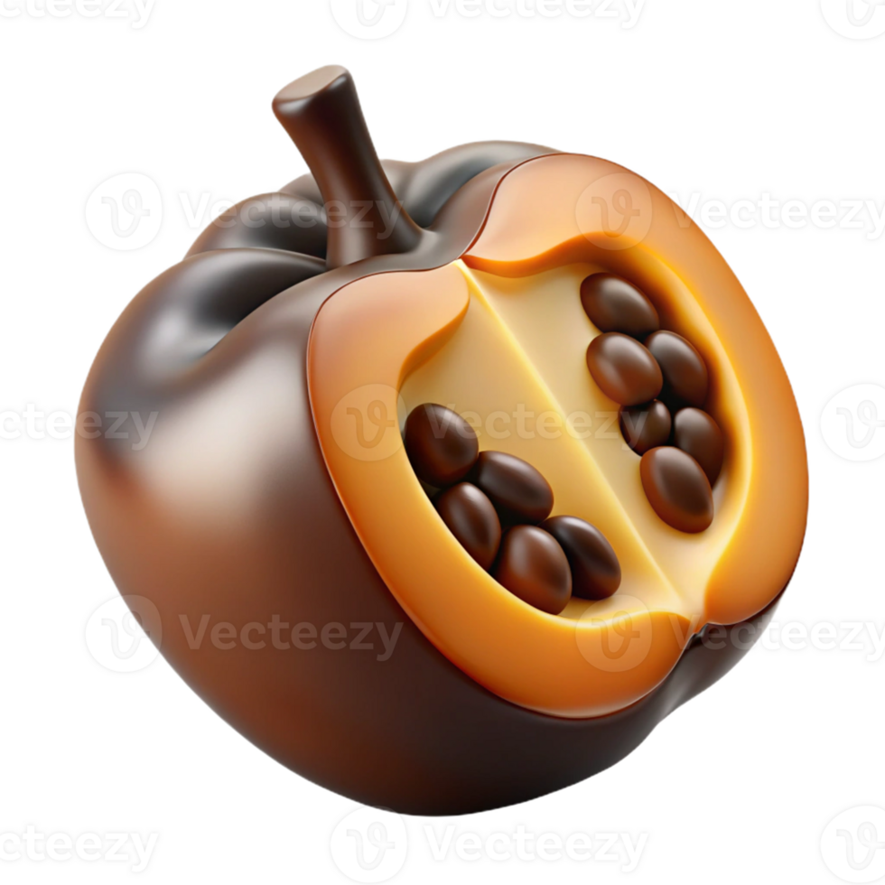 Chocolate Apple 3D Render png