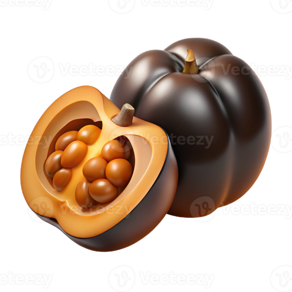 3D Render of Tropical Fruit with Seeds png