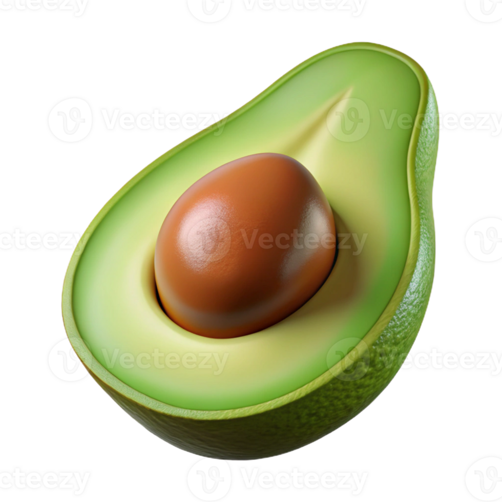 3D Render of Avocado Half png