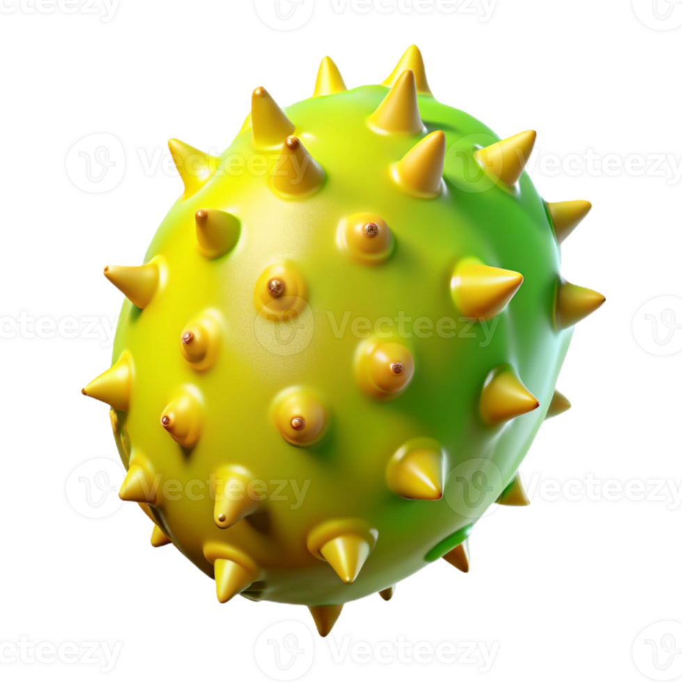 3D Render Spiky Yellow Fruit Illustration png