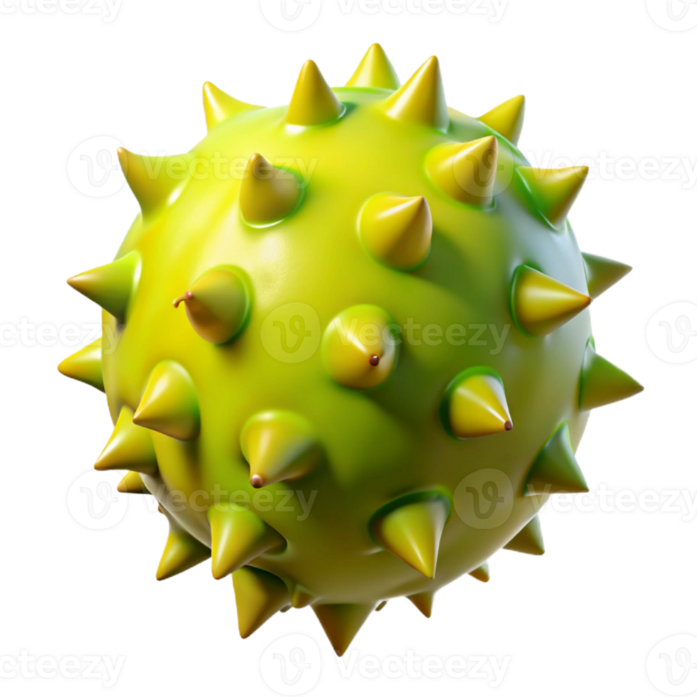 3D Spiky Yellow Ball Illustration png