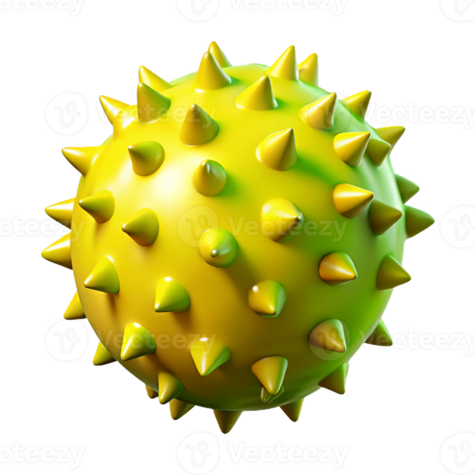 3D Render Spiky Yellow Ball Illustration png