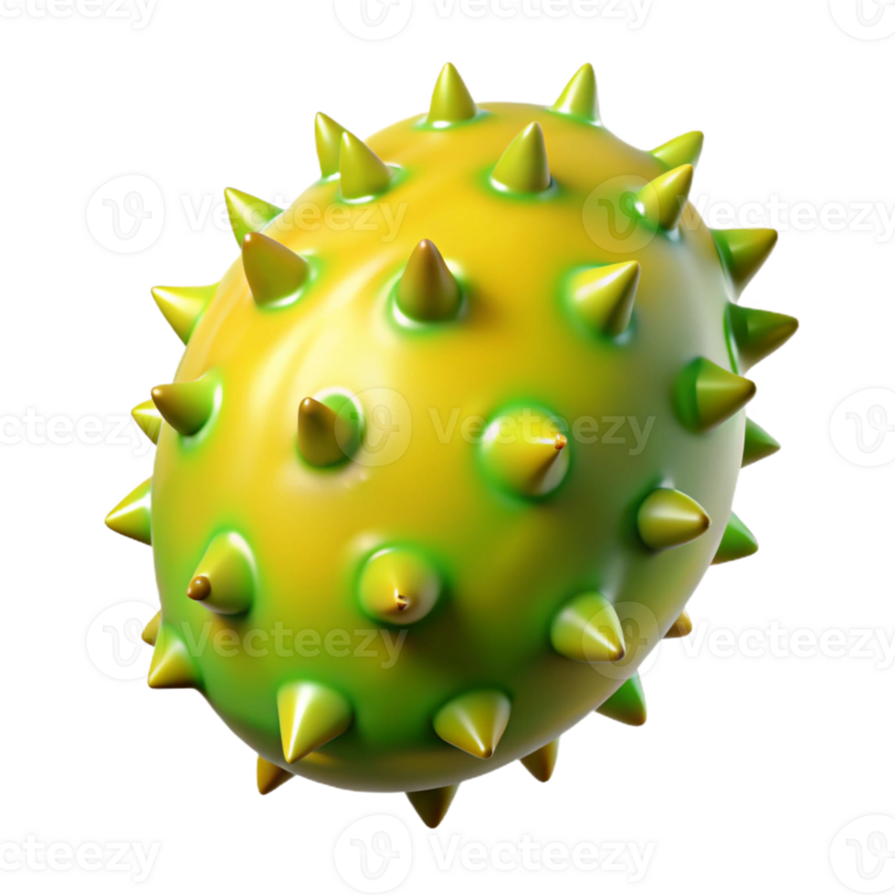 3D Render Spiky Yellow Fruit Illustration png
